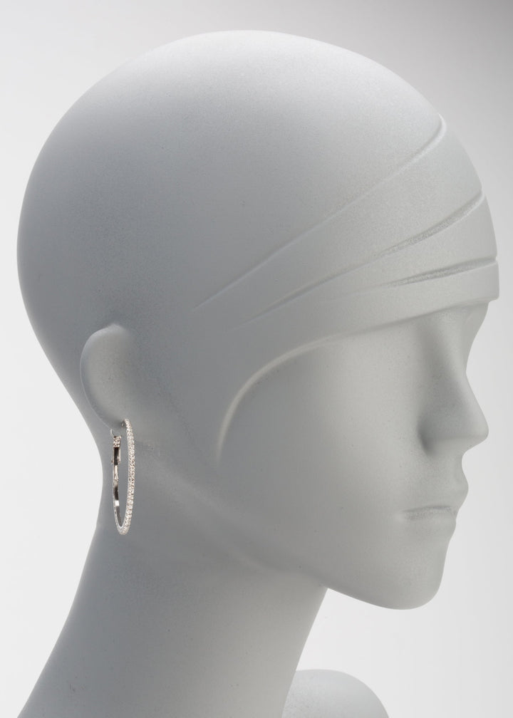Theia White Gold Hoop Earring