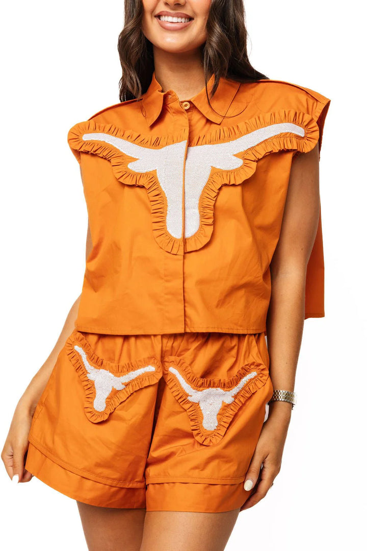 Queen of Sparkles Licensed Texas Ruffle Mascot Patch Tank