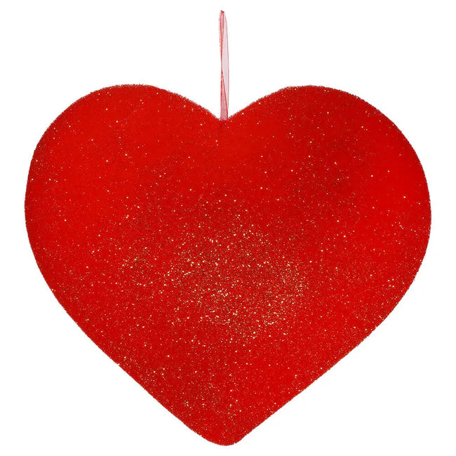 Hanging Flocked Heart