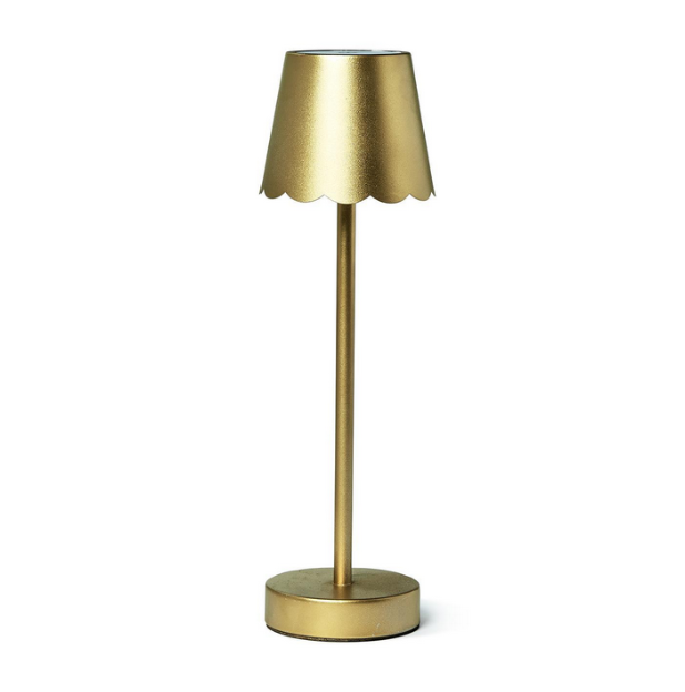 Cordless LED Table Lamp with Scalloped Edge Shade