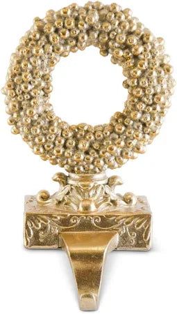 Antique Gold Wreath Stocking Holder