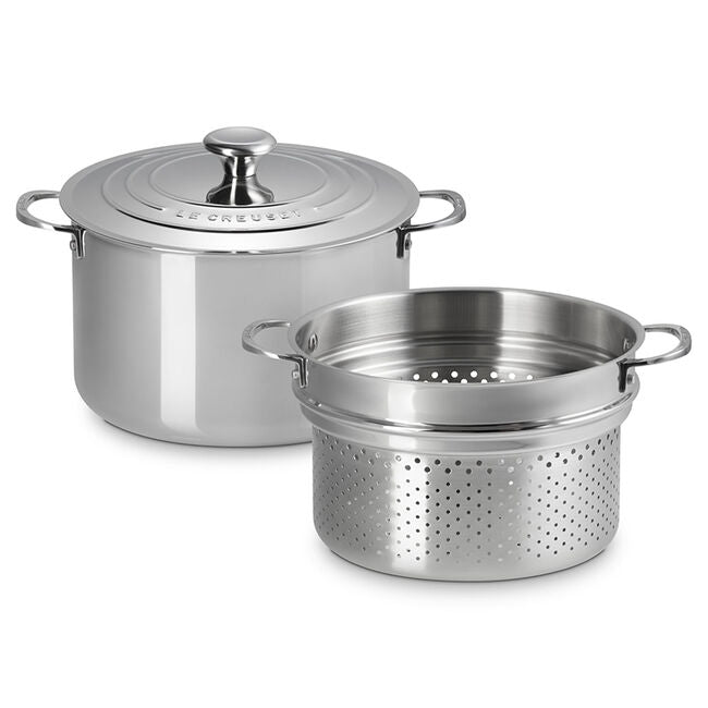Le Creuset Signature Stainless Steel Stockpot with Colander