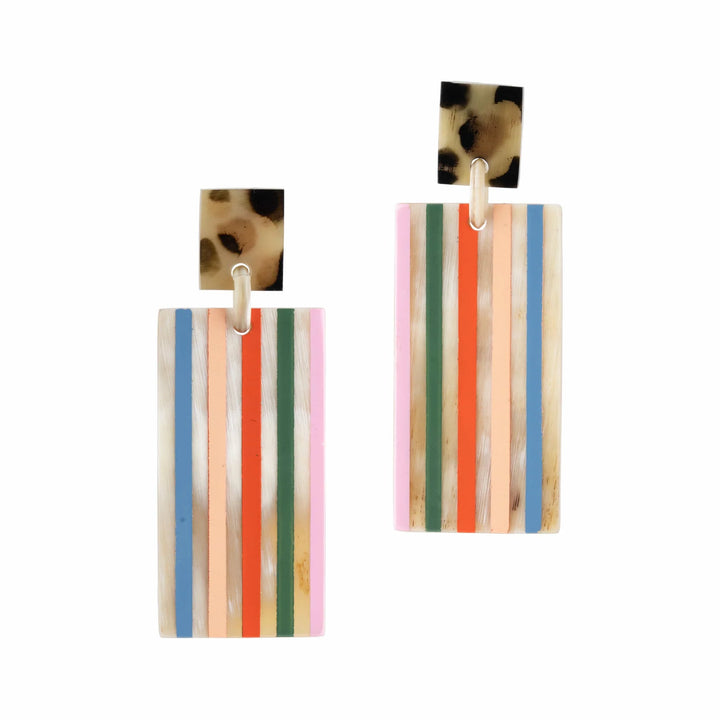 Sunshine Tienda Colorful Striped Cabana Earrings