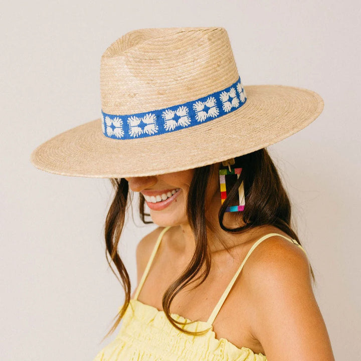 Sunshine Tienda Navy Flora Tile Palm Hat