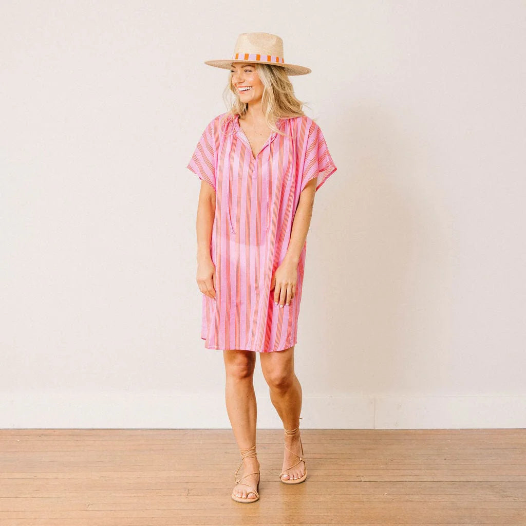 Sunshine Tienda Orchid Pinstripe Cove Cover-Up