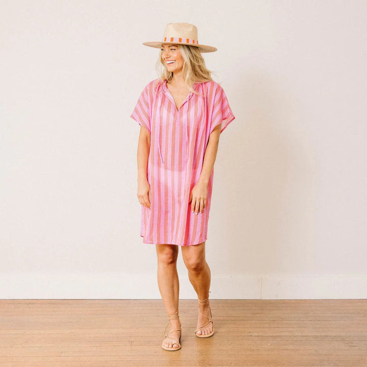 Sunshine Tienda Orchid Pinstripe Cove Cover-Up