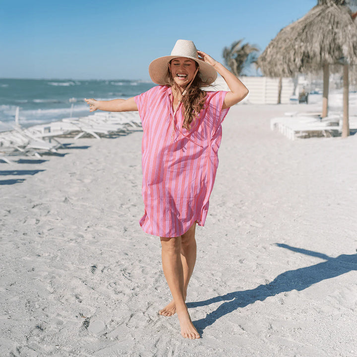 Sunshine Tienda Orchid Pinstripe Cove Cover-Up
