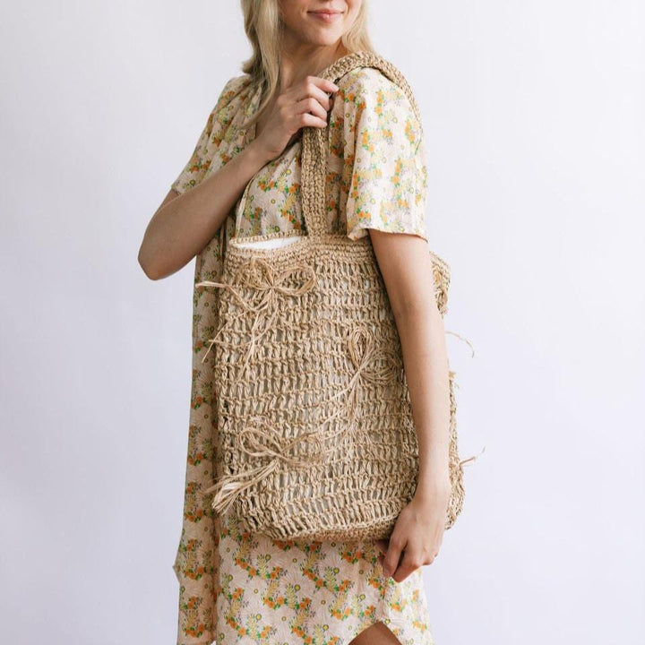 Sunshine Tienda Raffia Ribbon Tote