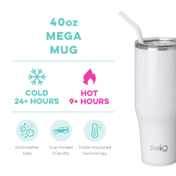 Swig Life - Mega Mug - Shimmer Diamond White