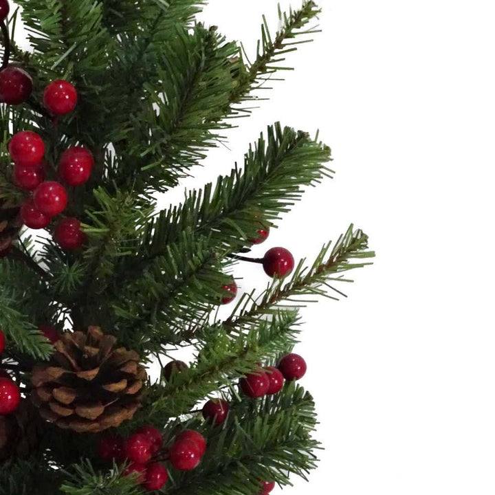 Kurt Adler Un-Lit Red Berries and Pinecones Tree
