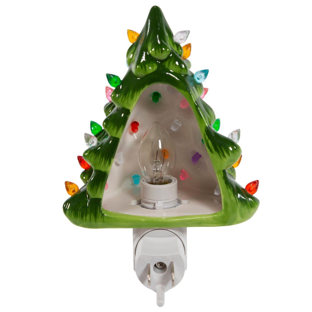 Kurt Adler Ceramic Green Tree Night Light