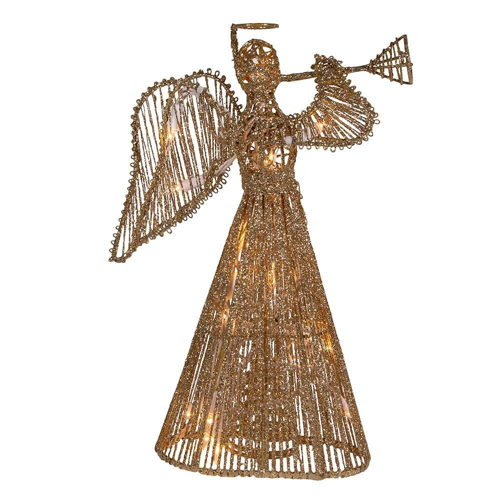 Kurt Adler Gold Glittered Angel Treetop