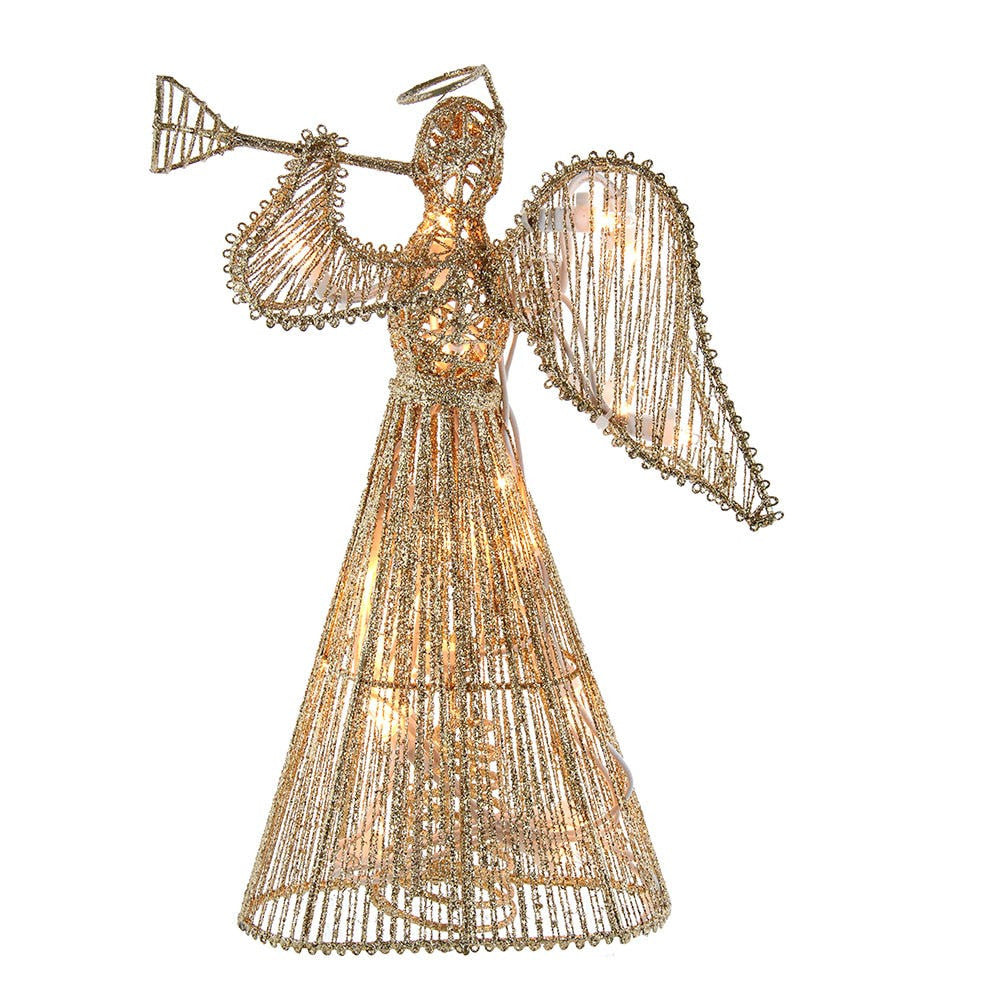 Kurt Adler Gold Glittered Angel Treetop