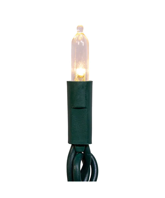 Kurt Adler 24.5' UL 50-Light Warm White Mini LED Green Wire Light Set