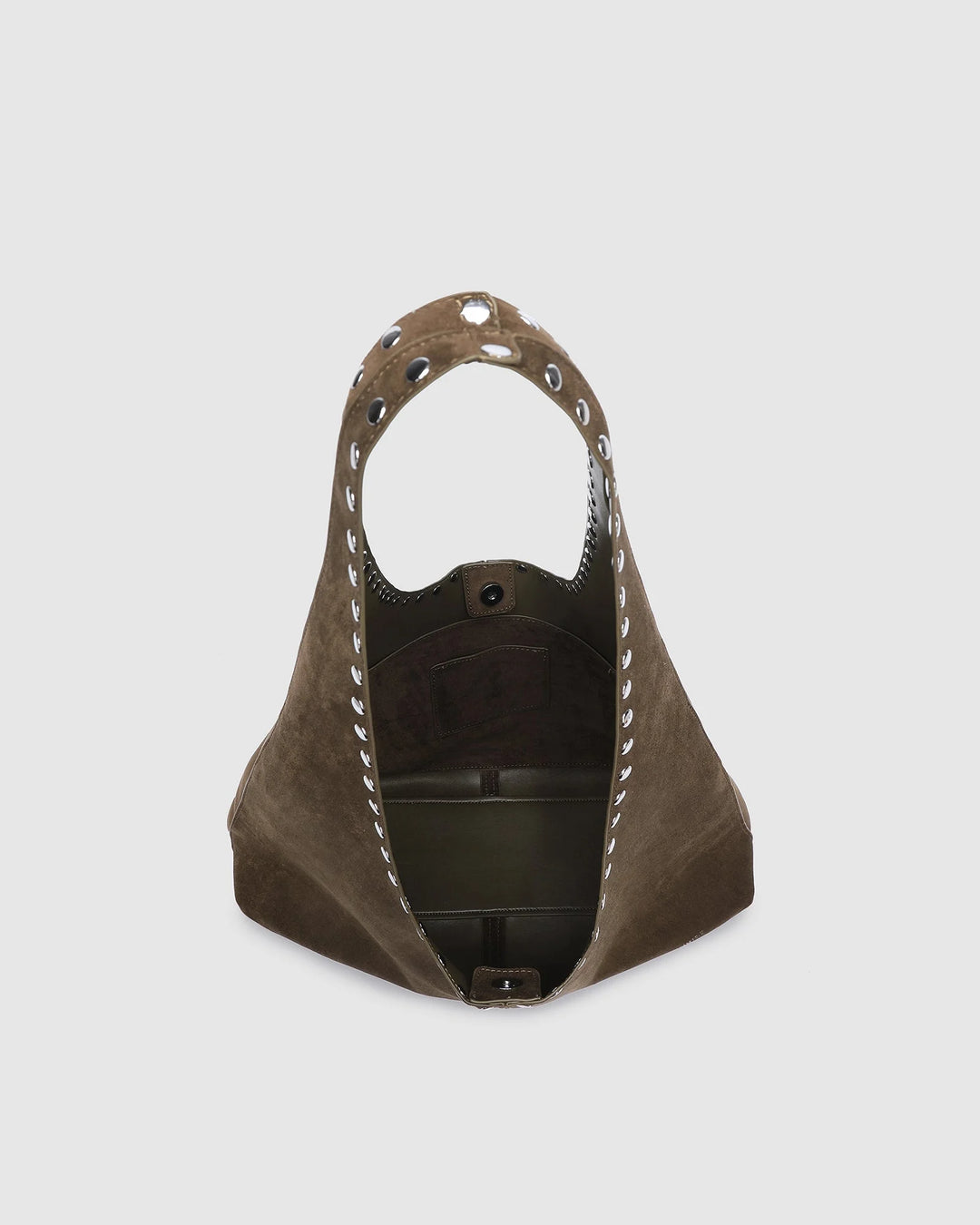 Louenhide Hailey Olive Suede Shoulder Bag