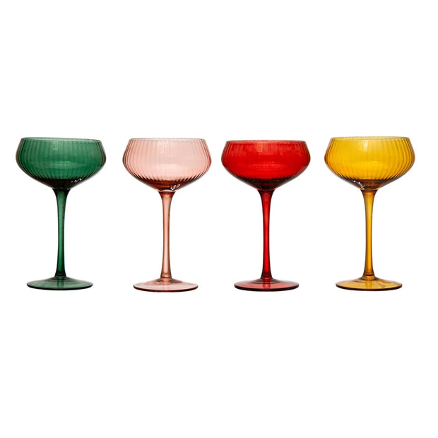 Stemmed Champagne Coupe Glass - Assorted