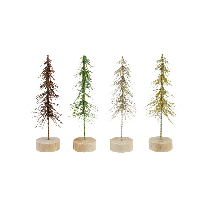 Glittered Tree with Pinewood Base