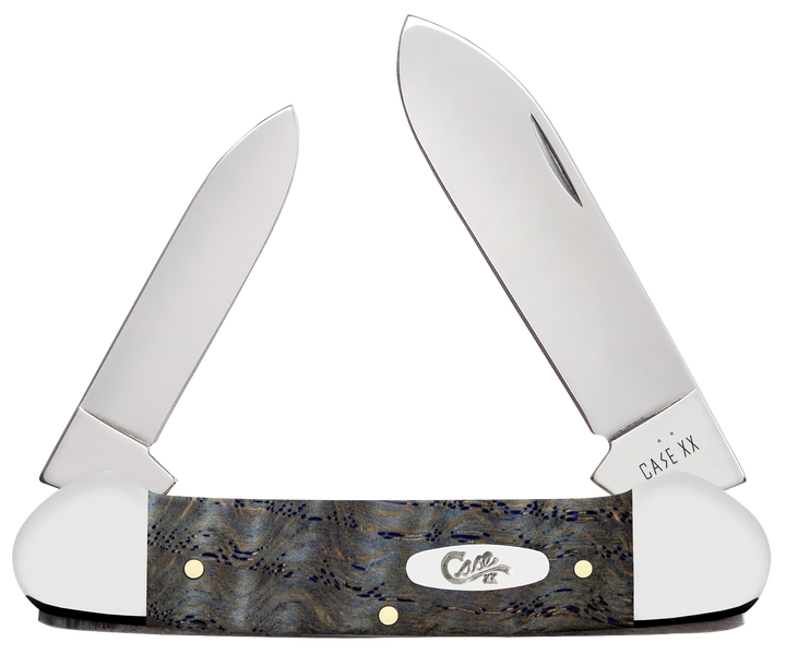 Case XX™ Canoe Blue Curly Oak Wood Stainless Pocket Knife