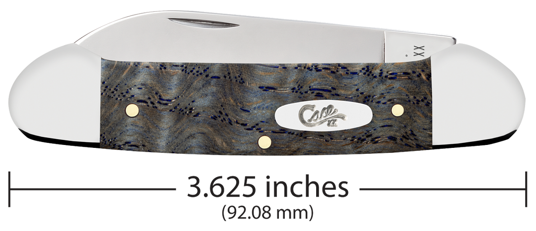 Case XX™ Canoe Blue Curly Oak Wood Stainless Pocket Knife