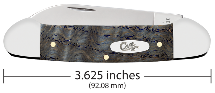 Case XX™ Canoe Blue Curly Oak Wood Stainless Pocket Knife