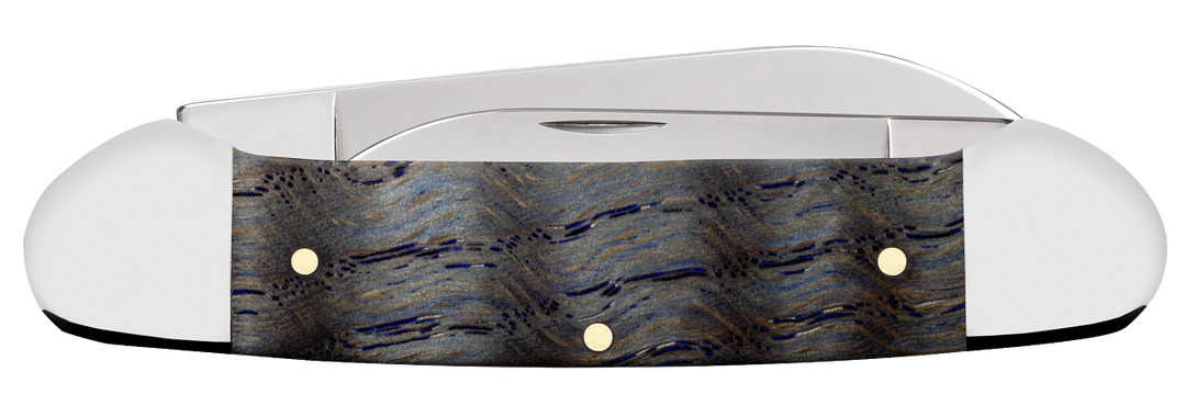 Case XX™ Canoe Blue Curly Oak Wood Stainless Pocket Knife