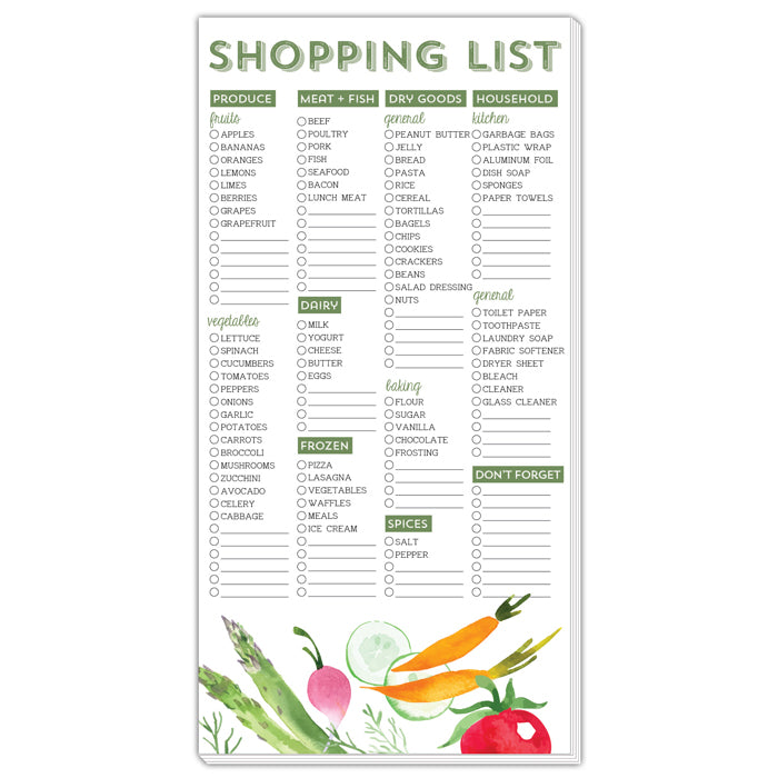 Rosanne Beck - Vegetables Shopping List Pad