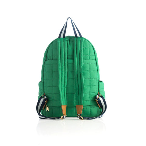 Ezra Quilted Nylon Backpack - Green