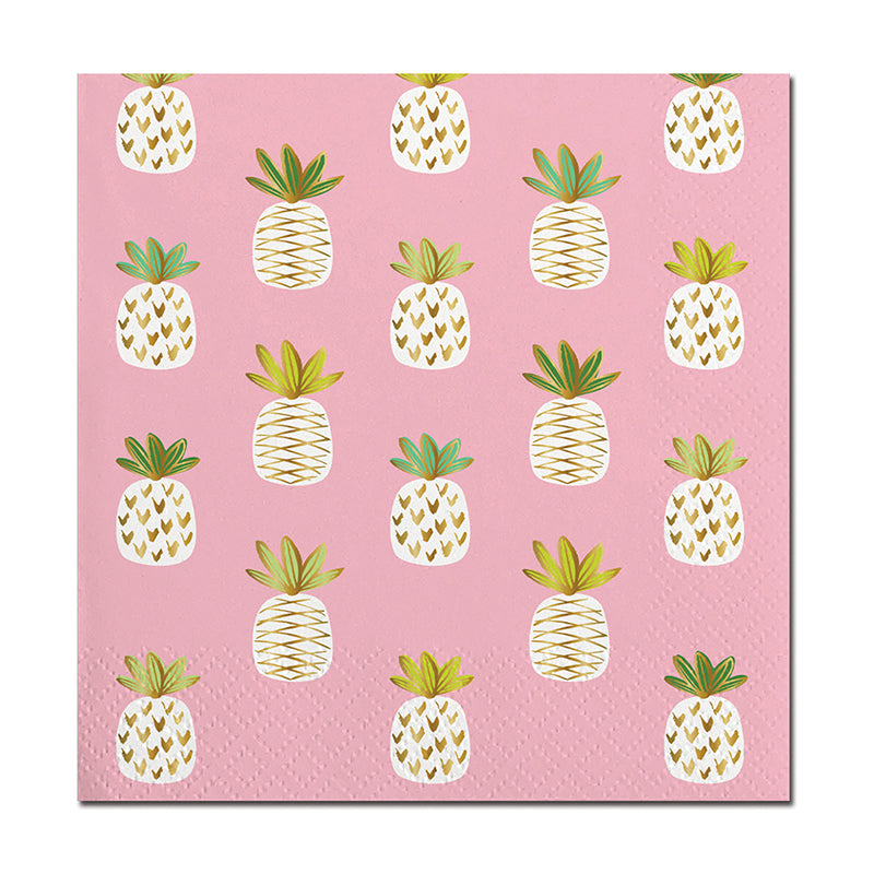 Beverage Napkins - Pineapples Pink