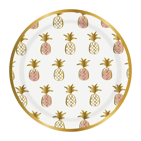 Paper Plates - White Pineapples