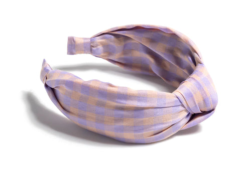 Knotted Headband - Lilac Check