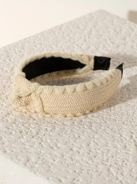 Knotted Crochet Headband - Ivory