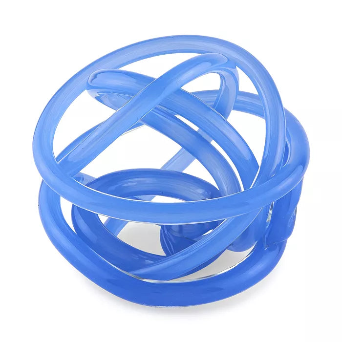 Hand Blown Glass Knot Blue