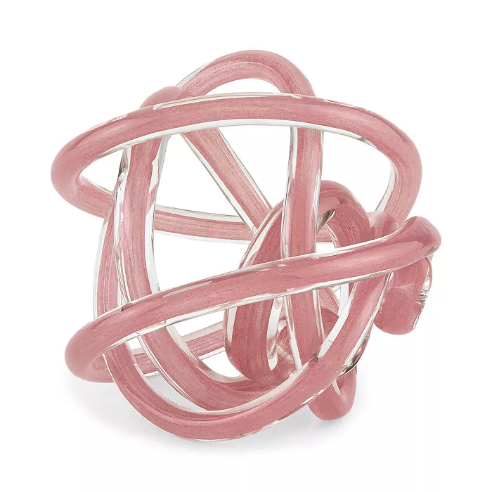 Hand Blown Glass Knot - Light Pink
