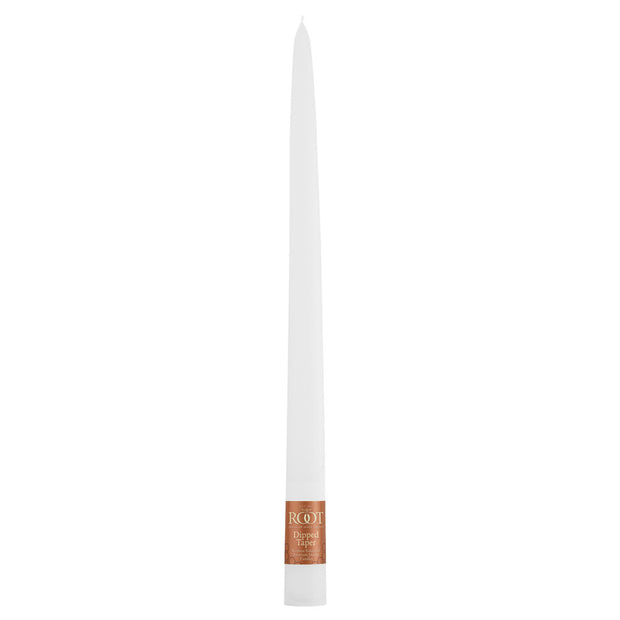 Root Candles - 12" Dipped Taper Candle - White