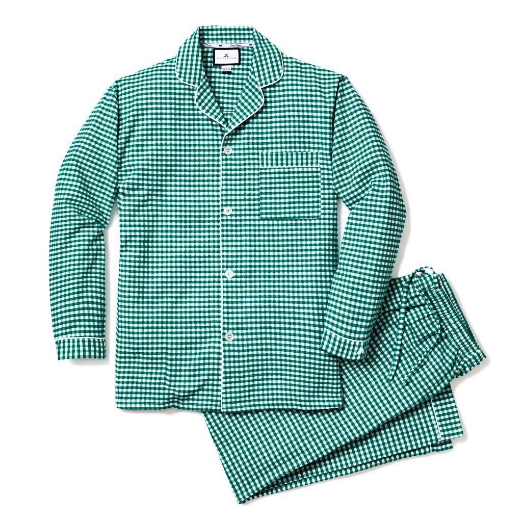 Petite Plume - Gingham Flannel Pajamas - Classic Green