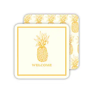 Rosanne Beck Collections - Handpainted Paper Coasters - Welcome Pineapple