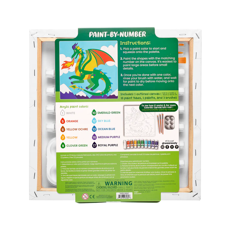 Ooly - Paint By Number Canvas Kit - Fantastic Dragon