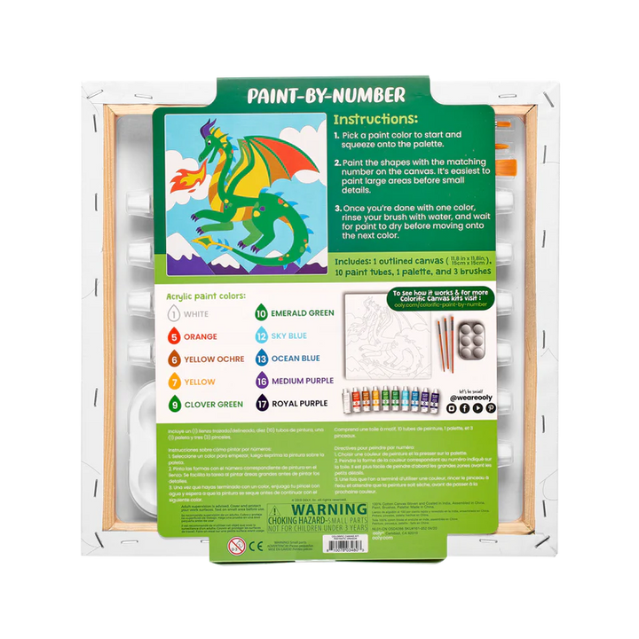 Ooly - Paint By Number Canvas Kit - Fantastic Dragon
