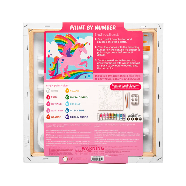 Ooly - Paint By Number Canvas Kit - Magic Unicorn