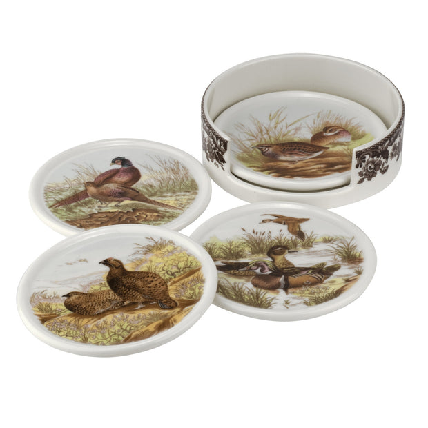 Spode - Woodland 4-Piece Ceramic Coasters with Holder