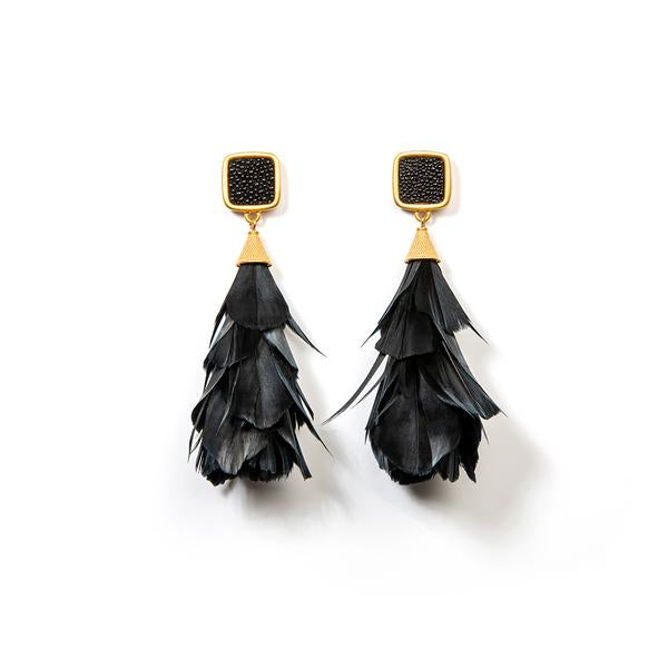 Brackish - Parades Feather Statement Earrings