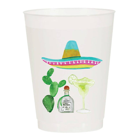 Sip Hip Hooray - Fiesta Margarita Patron Watercolor Reusable Cups