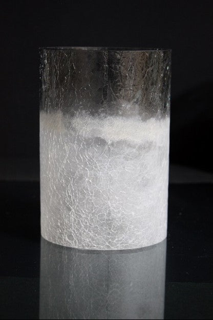 Crackled Glass Cylinder - White