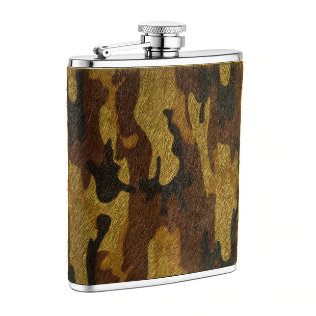 Camo Hyde Leather Flask