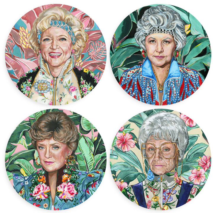 Golden Gals Coaster Set