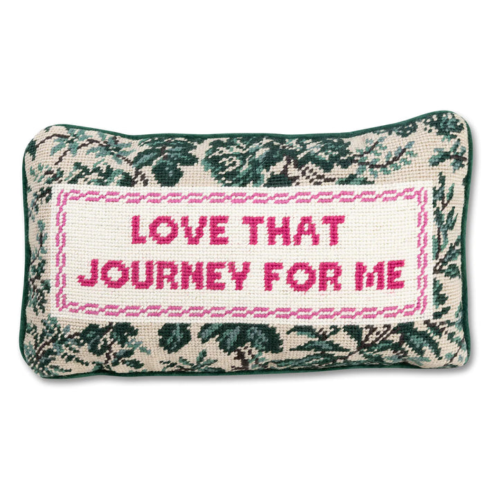 Furbish Studio - Needlepoint Pillow - "Love That Journey"