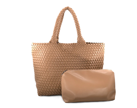Woven Tote Bag - Taupe