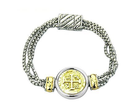 Silver Chain Coin Bracelet