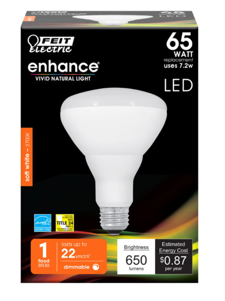 LED Bulb Feit Electric BR30 E26 (Medium) Soft White 65W