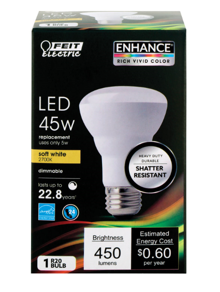 LED Bulb Feit Electric R20 E26 (Medium) Soft White 45W